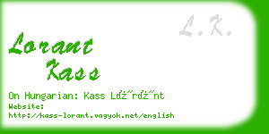 lorant kass business card